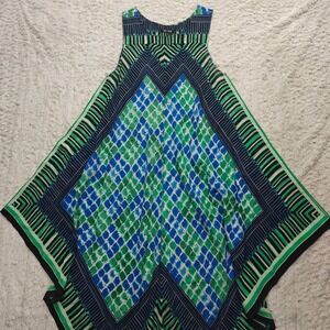 Nic+Zoe Silk Handkerchief Hem Dress Womens PS Geometric Resort Beach Boho Loud